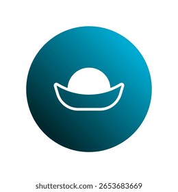 Elegant chinese new year ingot icon symbol of wealth prosperity and good fortune, minimalist style
