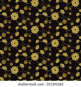 elegant chinese seamless pattern, black background, Endless texture can be used for wallpaper, pattern fills, web page background,surface textures.