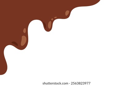 Elegant Chocolate Melt Drips. Liquid Chocolate Illustration, Food, Beverage, Graphics.