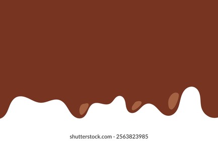 Elegant Chocolate Melt Drips. Liquid Chocolate Illustration, Food, Beverage, Graphics.