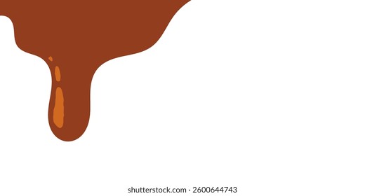 Elegant Chocolate Melt Drips. Liquid Chocolate Illustration, Food, Beverage, Graphics.