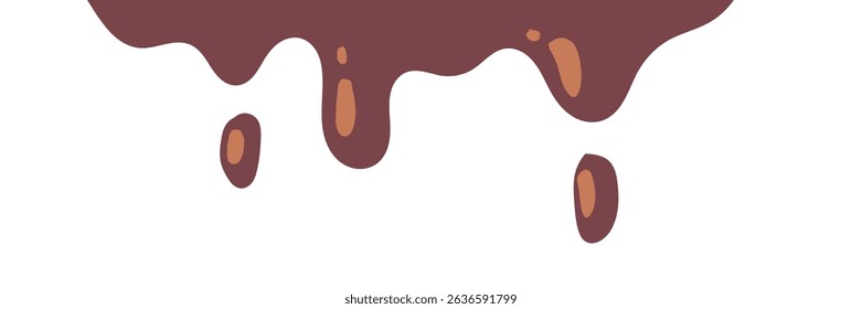 Elegant Chocolate Melt Drips. Liquid Chocolate Illustration, Food, Beverage, Graphics.