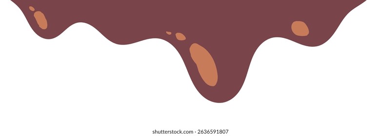 Elegant Chocolate Melt Drips. Liquid Chocolate Illustration, Food, Beverage, Graphics.
