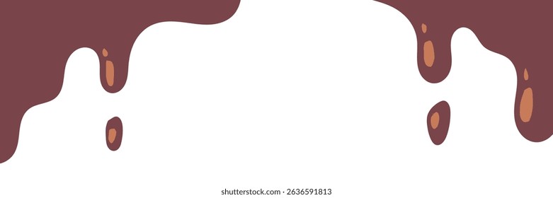 Elegant Chocolate Melt Drips. Liquid Chocolate Illustration, Food, Beverage, Graphics.