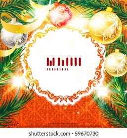 elegant christmas background with baubles