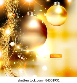 elegant christmas background with baubles