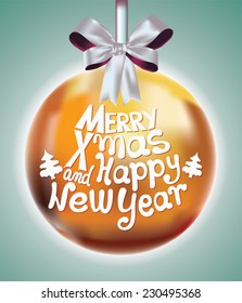 Elegant Christmas background with baubles. Merry Christmas and Happy New Year. 
