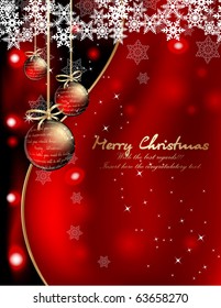 elegant christmas background with baubles. vector