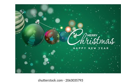 Elegant christmas background with branches and christmas balls