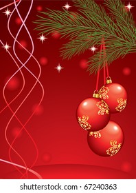 Elegant christmas background with bubbles and balls