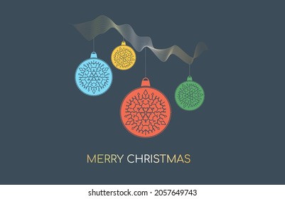 Elegant Christmas background with colorful balls