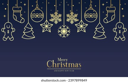Elegant Christmas Background with Christmas Decoration Elements