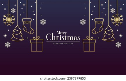 Elegant Christmas Background with Christmas Decoration Elements