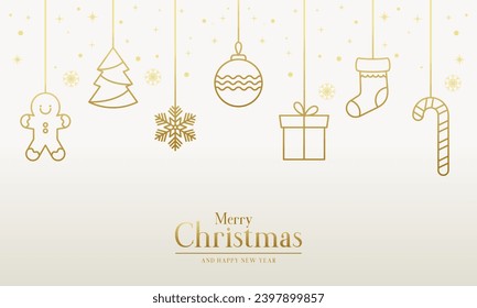 Elegant Christmas Background with Christmas Decoration Elements