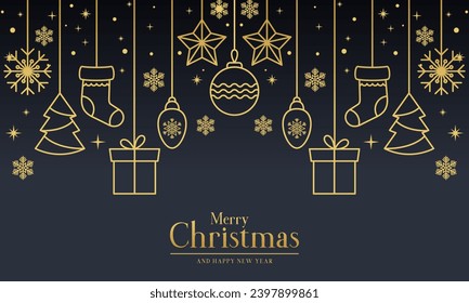 Elegant Christmas Background with Christmas Decoration Elements
