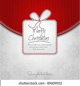 Elegant Christmas Background With Gift Box On White Background