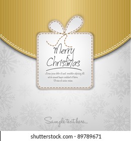 Elegant Christmas Background With Gift Box On White Background