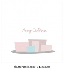 Elegant Christmas background with gift boxes.  Christmas card.