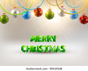 elegant Christmas background with gold and silver evening balls