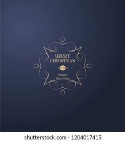 Elegant Christmas Background with Gold Vector illustration