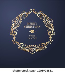 Elegant Christmas Background with Gold Vector illustration