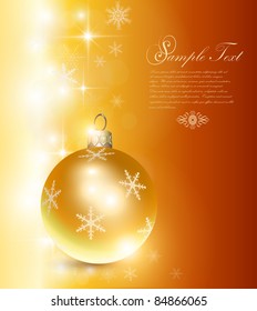 Elegant christmas background gold, vector.