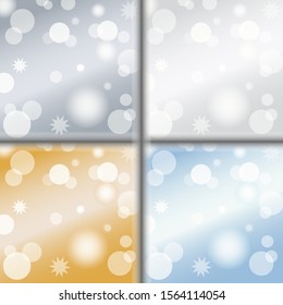Elegant Christmas Background. light bokeh golden, blue and grey Christmas Abstract holiday pattern. Balls, gradient, stars