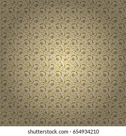 Elegant Christmas Background with Shining Golden Elements. Golden seamless pattern on a beige background. Vector illustration.