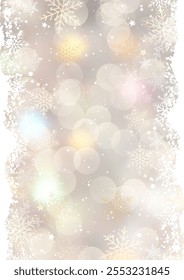 Elegante fondo de Navidades con un diseño de copos de nieve y luces bokeh