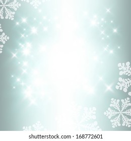 Elegant Christmas background with snowflakes and lighting space for your text