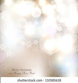 Elegant Christmas background with snowflakes and place for text. Vector Illustration.