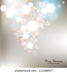 Elegant Christmas background with snowflakes and place for text. Vector Illustration