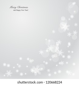 Elegant Christmas background with snowflakes and place for text. Vector Illustration.