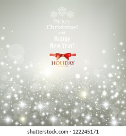 Elegant Christmas background with snowflakes and place for text. Vector Illustration.