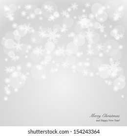 Elegant Christmas background with snowflakes and place for text. Vector Illustration.