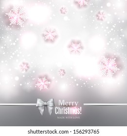 Elegant Christmas background with snowflakes and place for text. Vector Illustration.