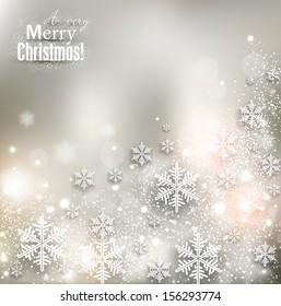 Elegant Christmas background with snowflakes and place for text. Vector Illustration.