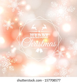 Elegant Christmas background with snowflakes and place for text.