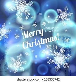Elegant Christmas background with snowflakes and place for text. Vector Illustration.