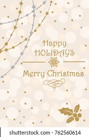 Elegant Christmas background with snowflakes and place for text.