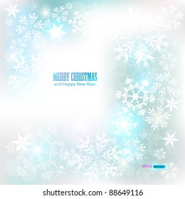 Elegant Christmas background with snowflakes and place for text. Vector Illustration.