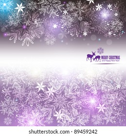 Elegant Christmas background with snowflakes and place for text. Vector Illustration.