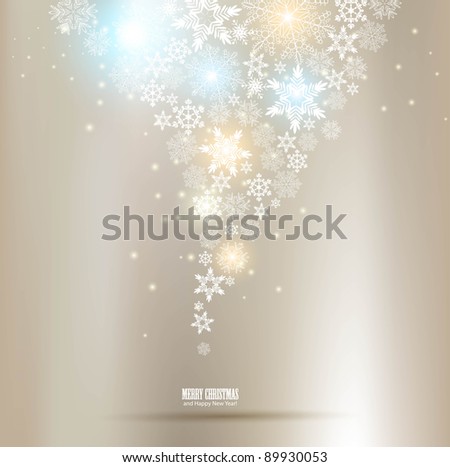 Elegant Christmas background with snowflakes and place for text. Vector Illustration.