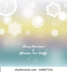 Elegant Christmas background with snowflakes. Vector Illustration.