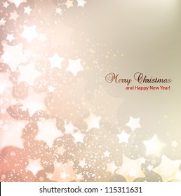 Elegant Christmas background with stars and place for text. Vector Illustration.