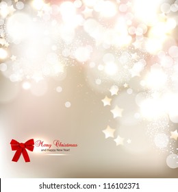 Elegant Christmas background with stars and place for text. Vector Illustration.