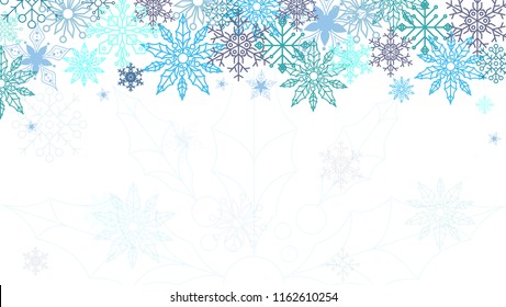 Elegant christmas background. Use your webpage, frontpage, card, invited card. Snowflakes ornament. Vector illustration. Eps 10.