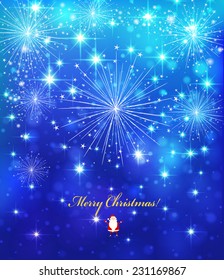 Elegant Christmas background with white snowflakes. Vector design