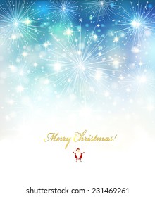 Elegant Christmas background with white snowflakes. Vector design