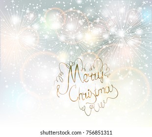 Elegant Christmas background with white snowflakes. Vector design